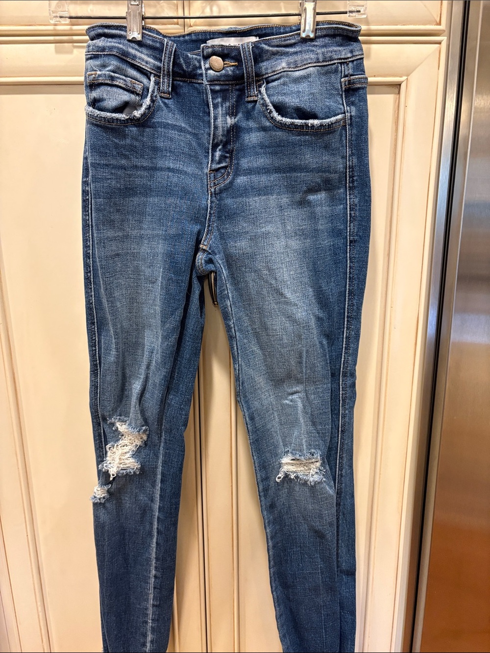 Flying Monkey brand distressed straight leg jeans